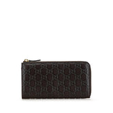 グッチ グッチシマ L字ファスナー 長財布 332747 ブラウン レザー レディース GUCCI 【中古】
